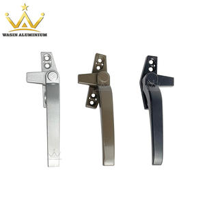 Brown Modern Design 7 Shape Sash Lock Gray Glass Windows Handles Luxury Aluminum Alloy Black Handle For Wooden Window